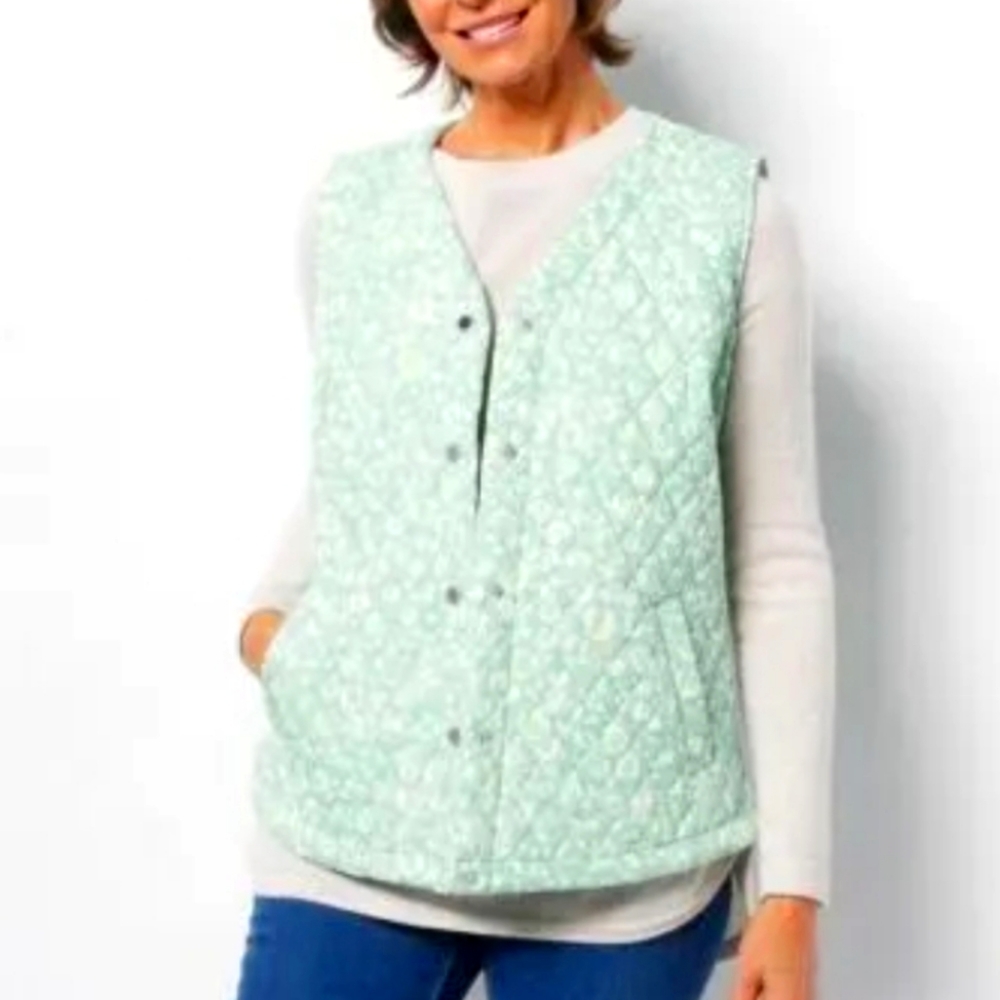 Isaac Mizrahi live Quilted cotton vest